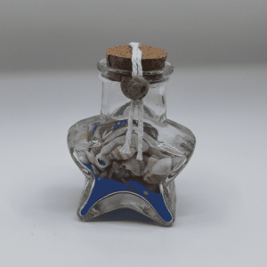 Sea shell blue jar - small